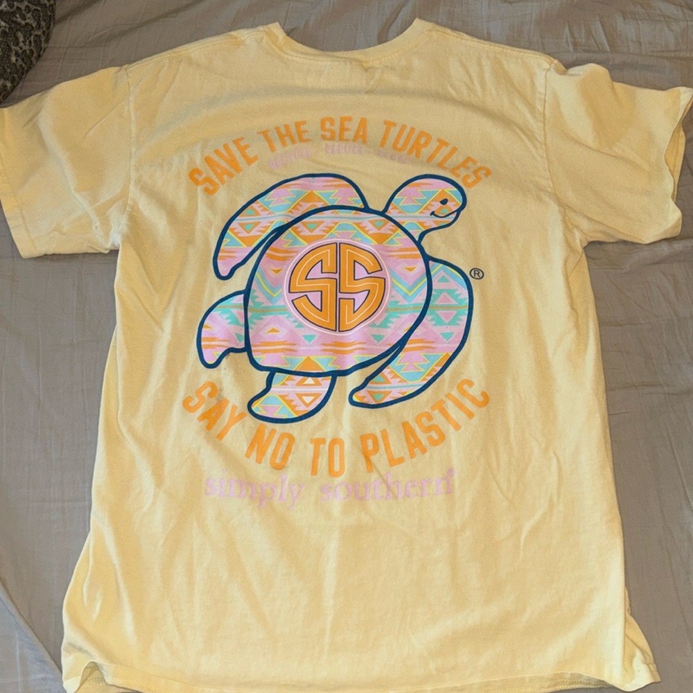Yellow Simply Southern T shirt size medium